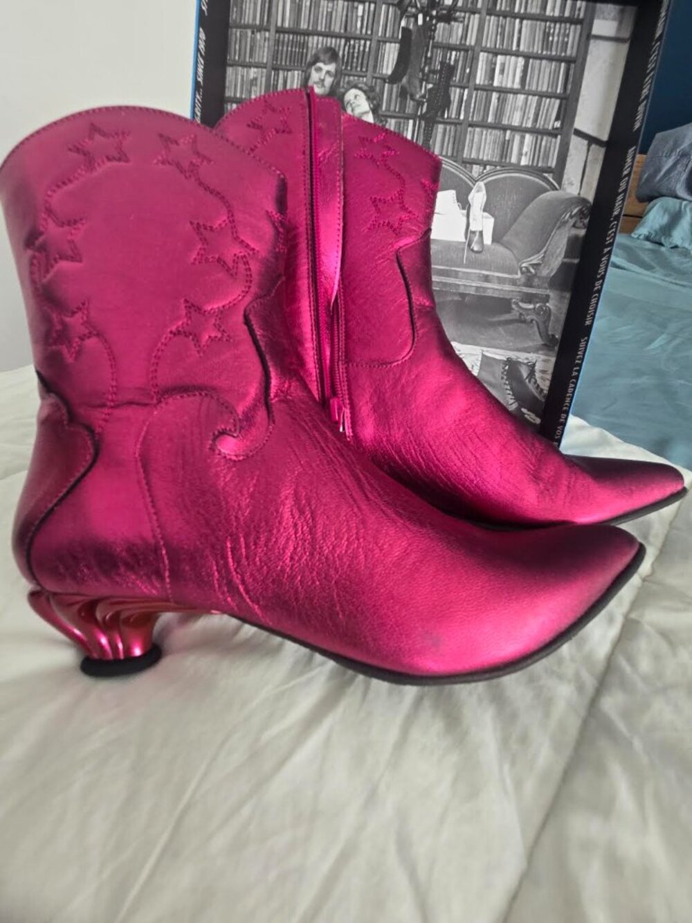 Fluevog Notiluca Astra Azalea Hot Pink Cowboy Inspired Boots